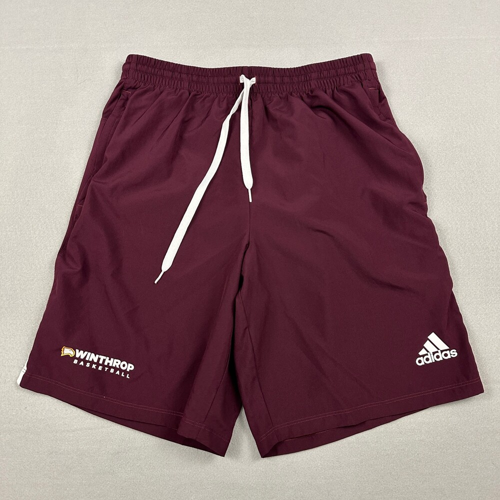 Winthrop Eagles Shorts Men Medium Burgundy Adidas Aroready Basketball NCAA M